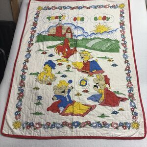 Vintage 70’s That’s Our Baby Throw Quilt Farm Animals